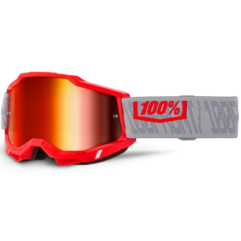 Motokroso akiniai 100% ACCURI 2 Gatorback su raudonu plexiglass