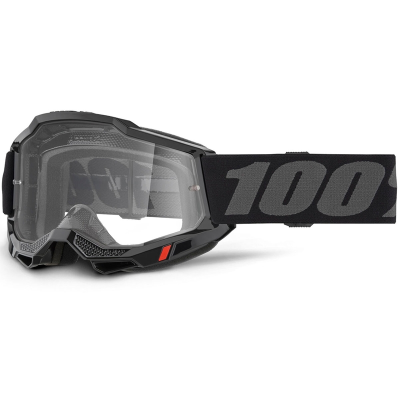Motokroso akiniai 100% ACCURI 2 OTG juodi su skaidriu plexiglas