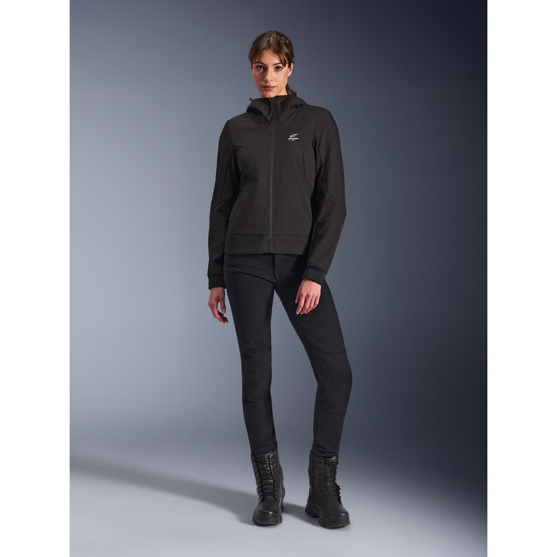 Alpinestars Stella Radium Tech moteriška motociklo striukė su gobtuvu, juoda