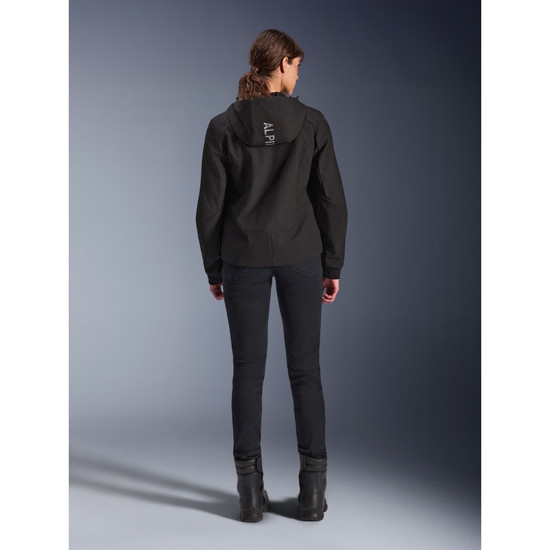 Alpinestars Stella Radium Tech moteriška motociklo striukė su gobtuvu, juoda