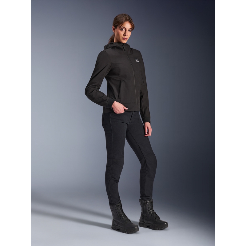 Alpinestars Stella Radium Tech moteriška motociklo striukė su gobtuvu, juoda