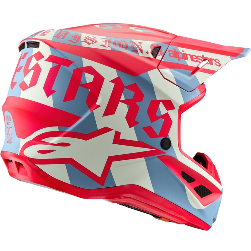 Alpinestars Supertech S-M7 riboto leidimo „Beast Coast“ motokroso šalmas pilkai juodai oranžinis