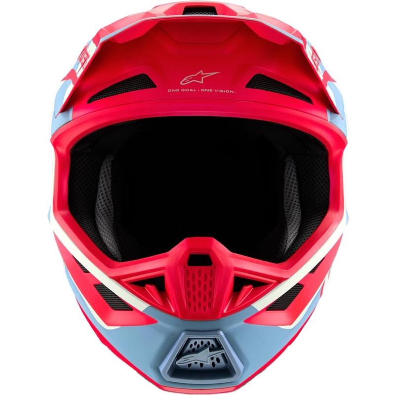 Alpinestars Supertech S-M7 riboto leidimo „Beast Coast“ motokroso šalmas pilkai juodai oranžinis