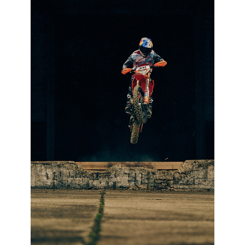 Alpinestars Supertech S-M7 riboto leidimo „Beast Coast“ motokroso šalmas pilkai juodai oranžinis