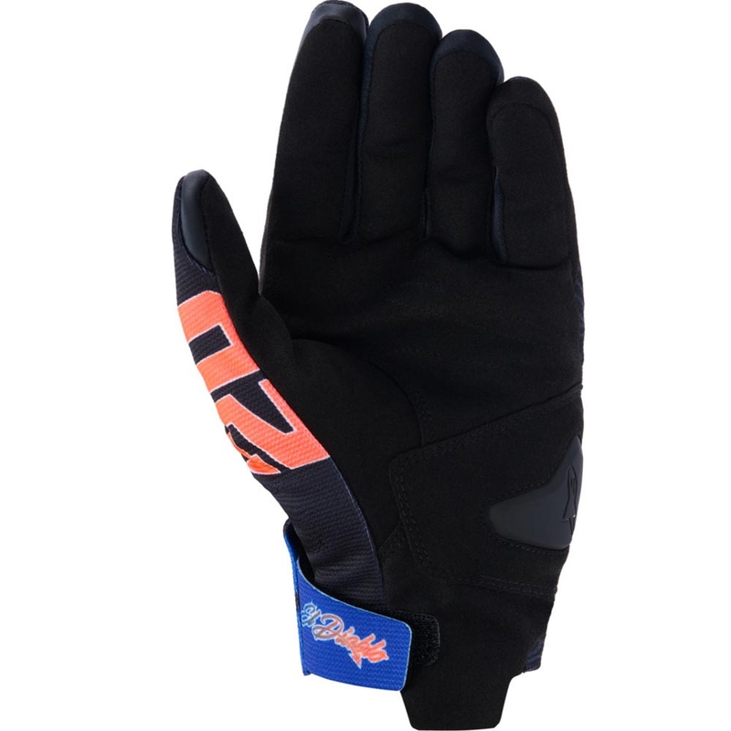 „Alpinestars Reef V2 FQ20“ motociklo pirštinių kolekcija, juodos-fluorescencinės raudonos-mėlynos-žalia spalvos