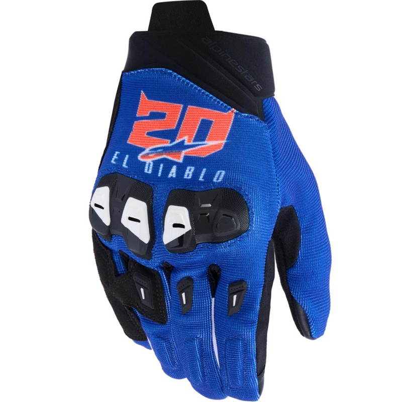 „Alpinestars SP X 1 FQ20“ motociklo pirštinių kolekcija, mėlyna-juoda-fluorescencinė raudona