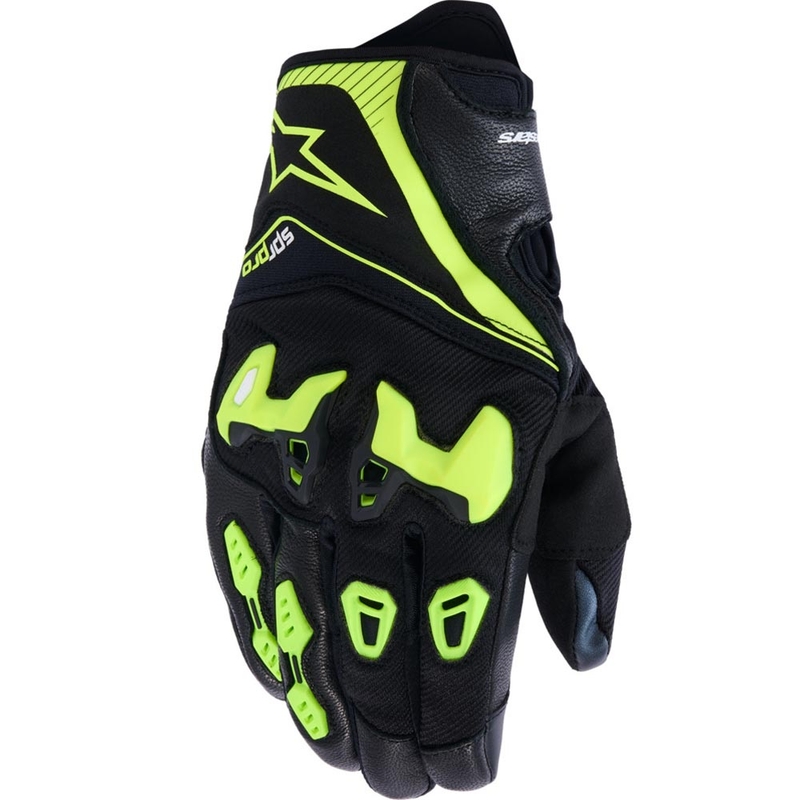 Alpinestars SP-R PRO motociklo pirštinės juodos-fluorescencinės geltonos