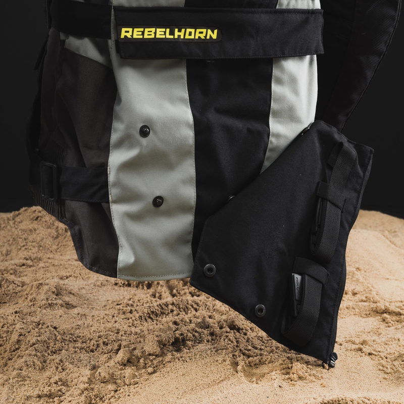 Motociklininko striukė Rebelhorn Patrol pilka-juoda-fluo yellow