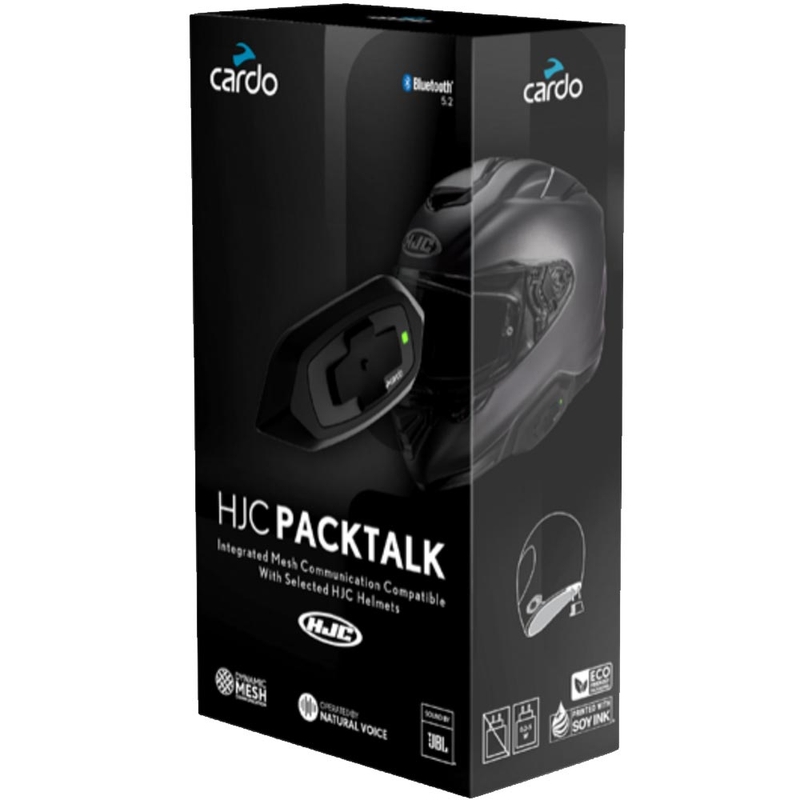Cardo HJC Packtalk motociklo domofonas, juodas