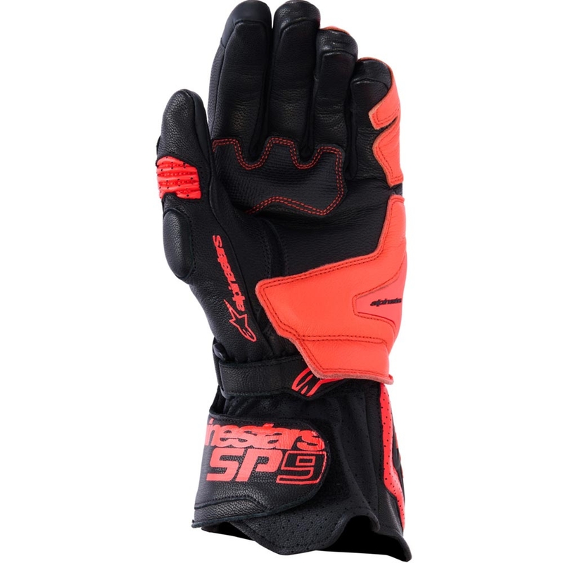 Alpinestars SP-9 motociklo pirštinės juodos-fluorescencinės raudonos