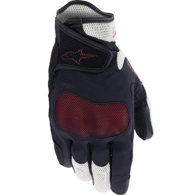 Alpinestars Stella Mogress Airflow moteriškos motociklo pirštinės, smėlio-juodos-rožinės spalvos
