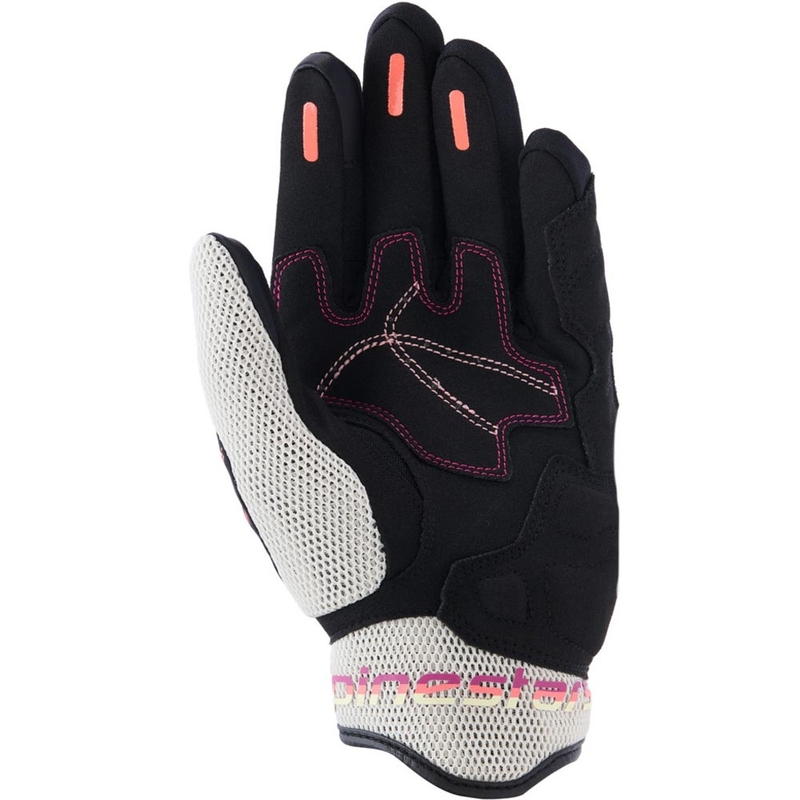 Alpinestars Stella Mogress Airflow moteriškos motociklo pirštinės, smėlio-juodos-rožinės spalvos