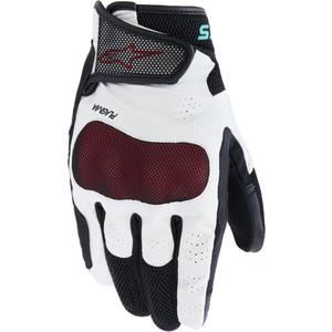 Alpinestars Stella Mogress Airflow moteriškos motociklo pirštinės, baltos-juodos-turkio spalvos