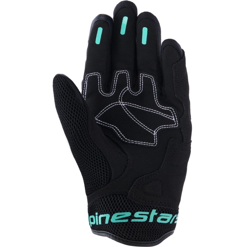 Alpinestars Stella Mogress Airflow moteriškos motociklo pirštinės, baltos-juodos-turkio spalvos