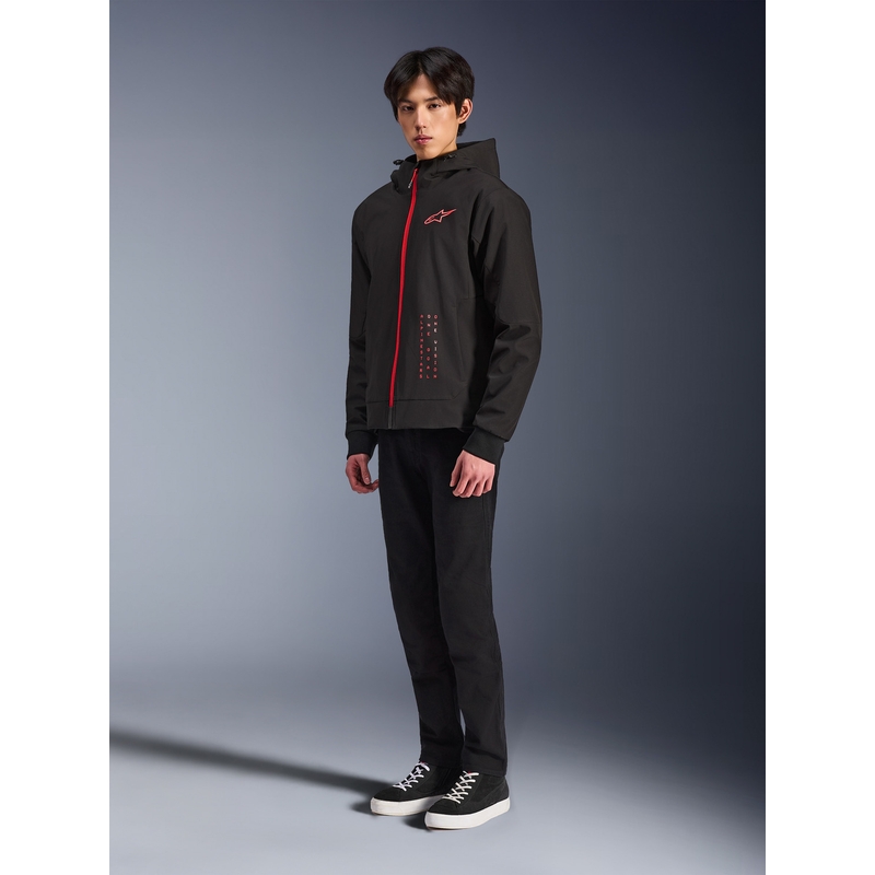 Alpinestars RADIUM TECH HOODIE motociklo džemperis juodas-raudonas