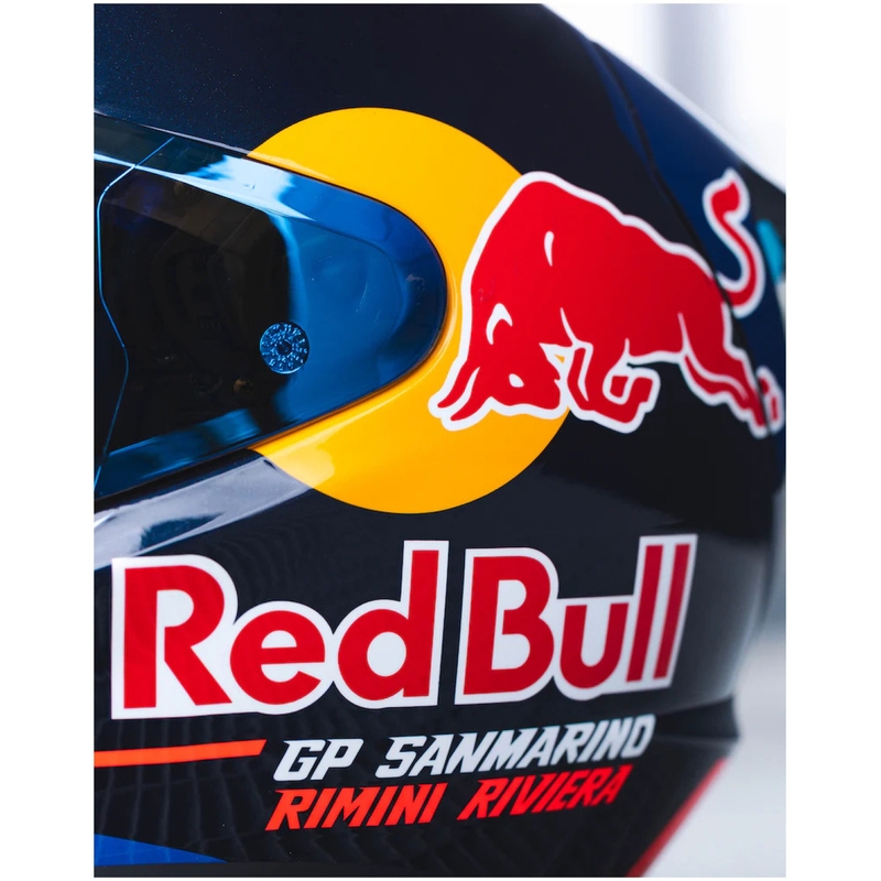 Uždaras motociklo šalmas HJC RPHA 12 Red Bull Misano GP 2 MC21 mėlyna-balta-raudona