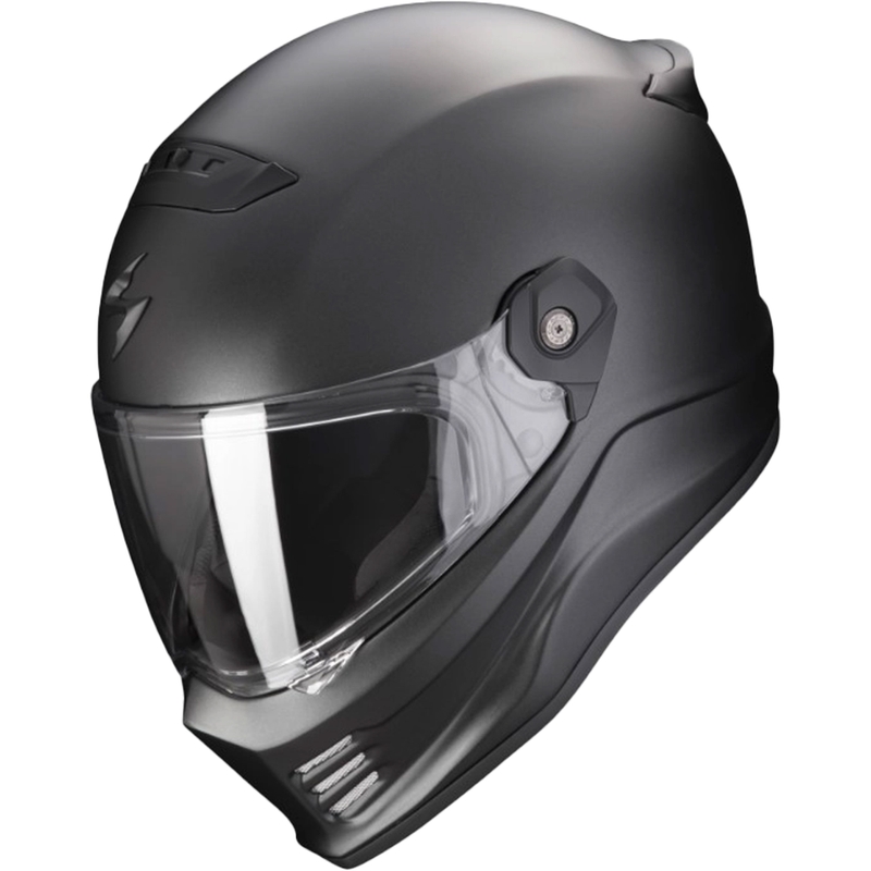 Uždaras motociklo šalmas SCORPION COVERT FX perlinės juodos matinės spalvos - II kokybės - II. kokybė