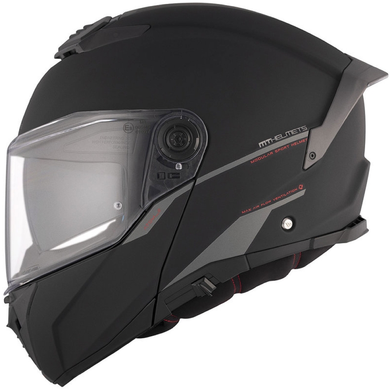 Atlenkiamas motociklo šalmas MT ATOM 2 SV SOLID A1 juodas matinis - II kokybės - II. kokybė