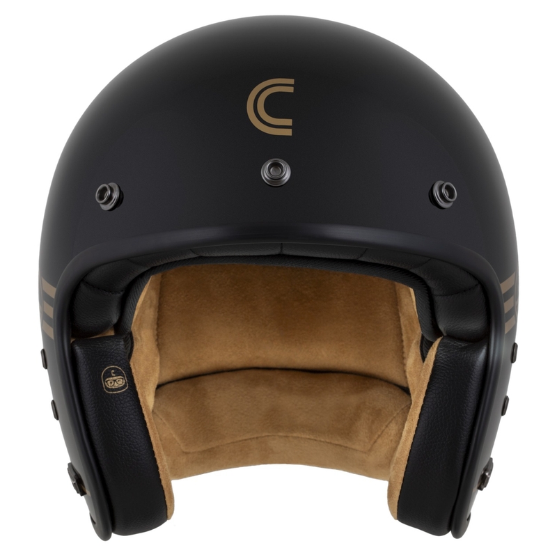 Cassida Eso Jawa Pérák atviras šalmas, juodas perlų-aukso spalvos - II kokybės - II. kokybė