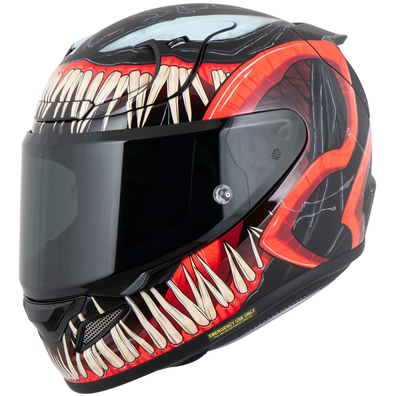 HJC RPHA 12 Venom 3 Marvel motociklo šalmas, juodas-raudonas, uždaras