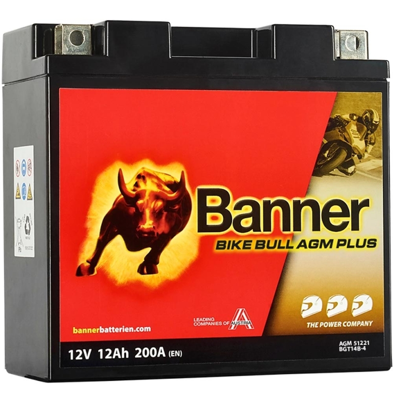AGM akumuliatorius Banner Bike Bull AGM PLUS AGM PLUS 512 21 / BGT14B-4 - GT14B-4