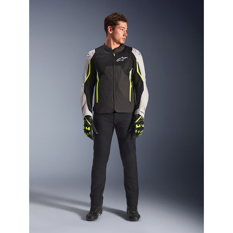 Alpinestars AST V3 Air motociklo striukė, balta-fluorescencinė geltona-juoda