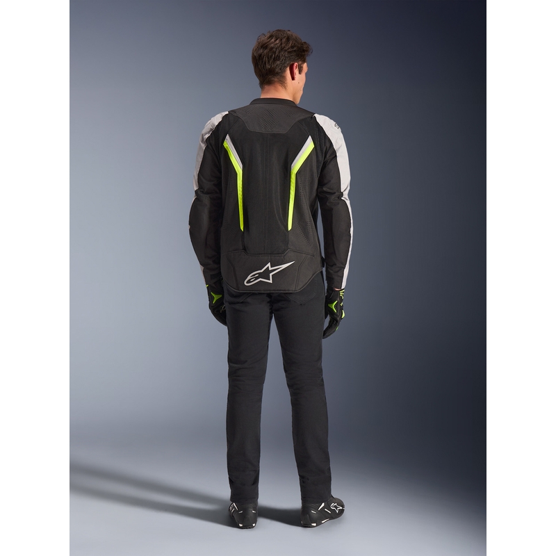 Alpinestars AST V3 Air motociklo striukė, balta-fluorescencinė geltona-juoda