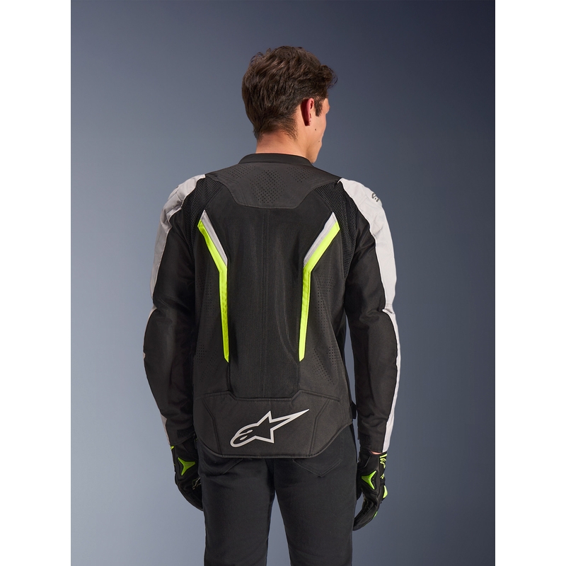 Alpinestars AST V3 Air motociklo striukė, balta-fluorescencinė geltona-juoda