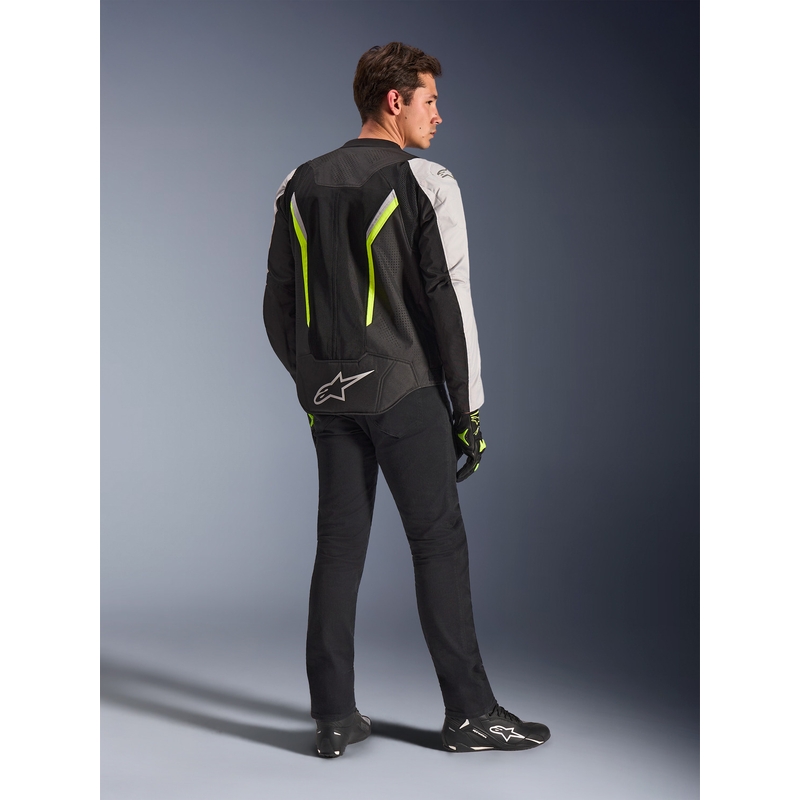 Alpinestars AST V3 Air motociklo striukė, balta-fluorescencinė geltona-juoda