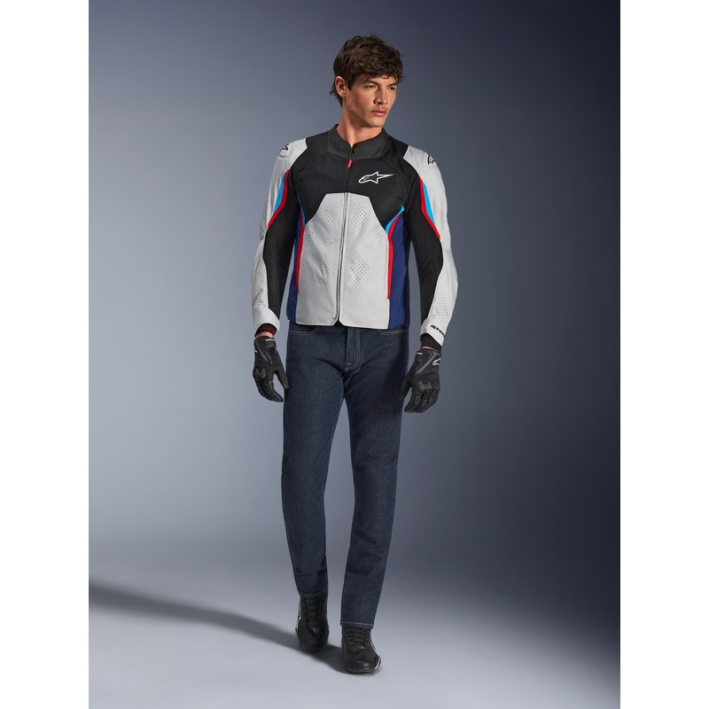 Alpinestars AST V3 Air motociklo striukė balta-mėlyna-raudona-juoda