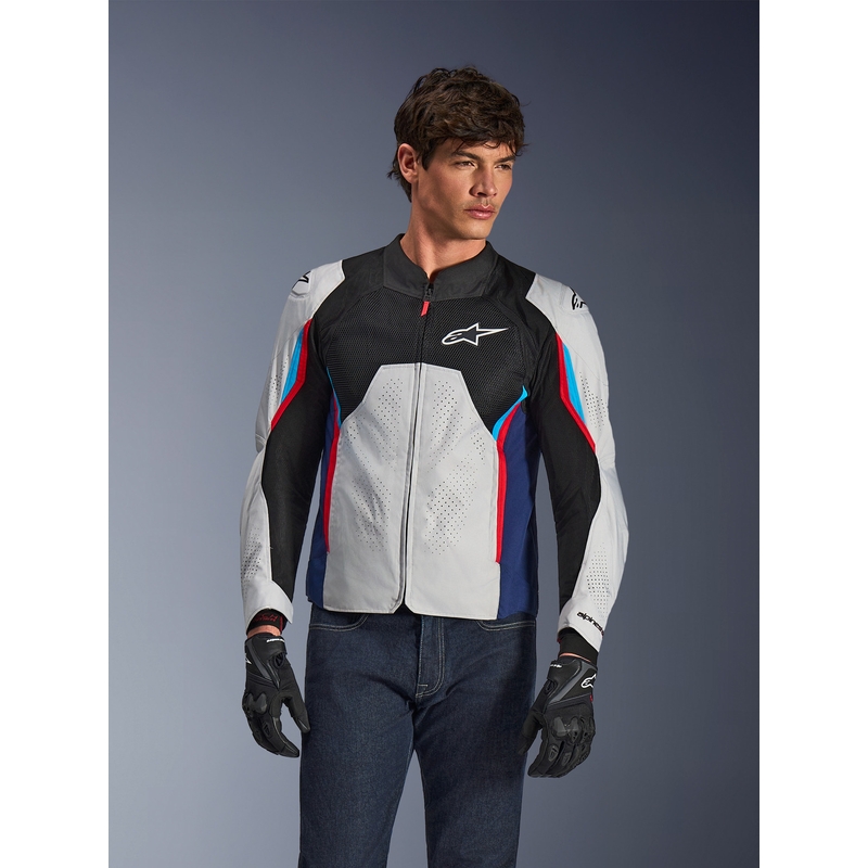 Alpinestars AST V3 Air motociklo striukė balta-mėlyna-raudona-juoda