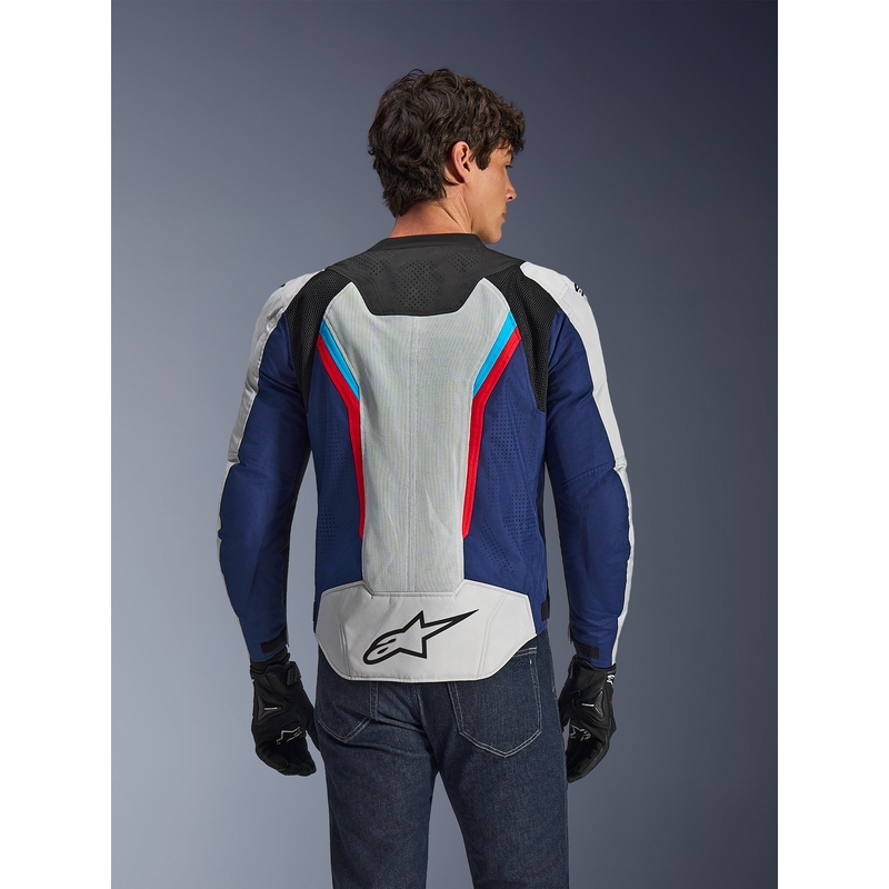 Alpinestars AST V3 Air motociklo striukė balta-mėlyna-raudona-juoda