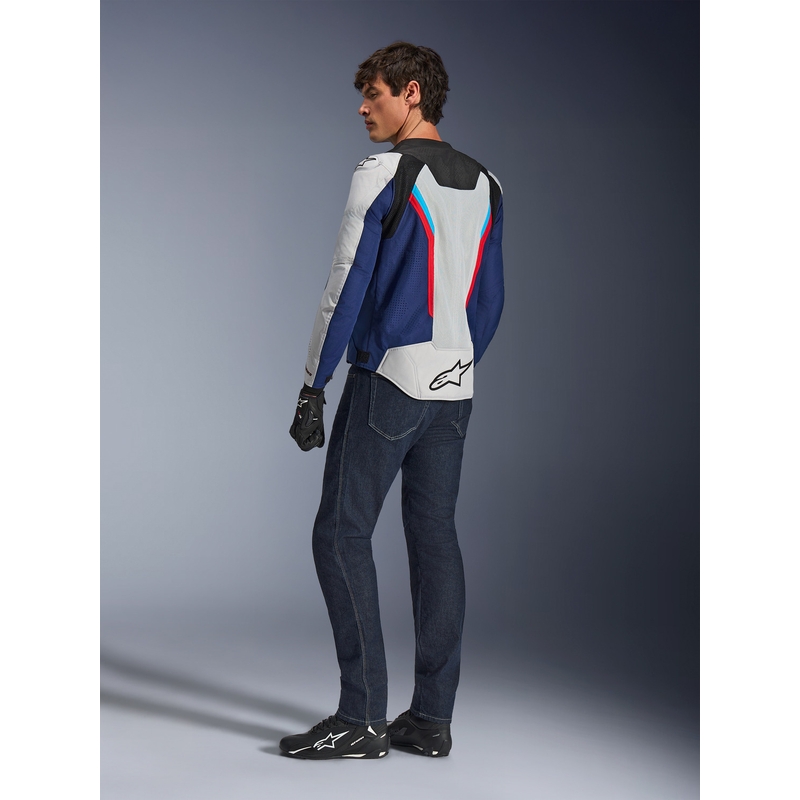 Alpinestars AST V3 Air motociklo striukė balta-mėlyna-raudona-juoda