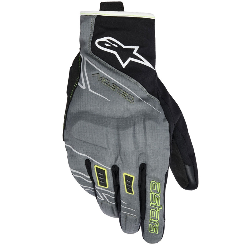 Alpinestars MOBLAST VANDENIUI ATSPARŪS motociklo pirštinės pilkos-juodos-fluorescencinės geltonos-baltos