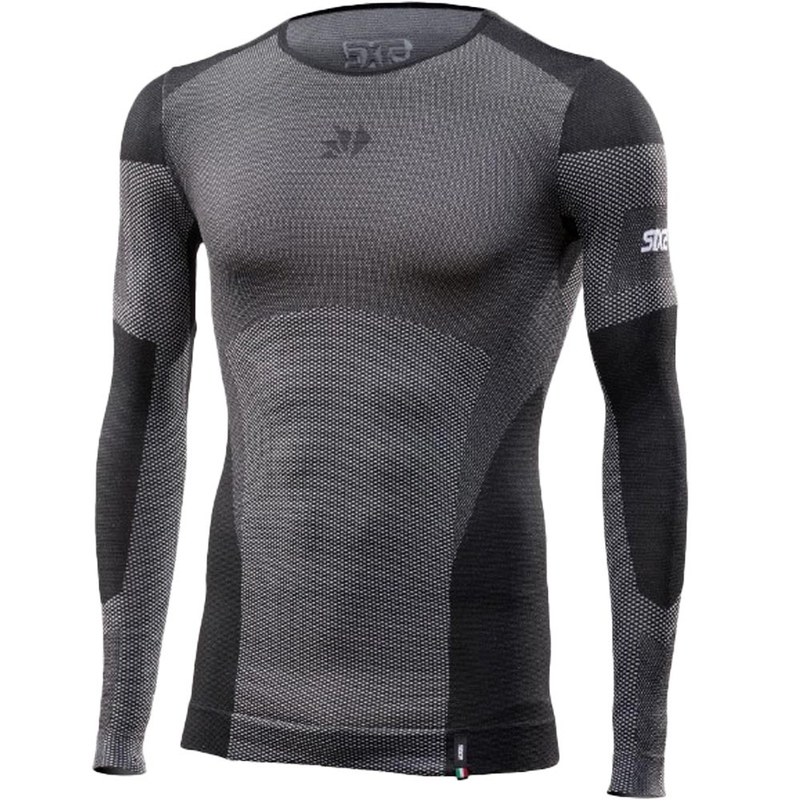 Funkciniai ilgarankoviai marškinėliai SIXS BT TS2L V2 juodi anglies pluošto