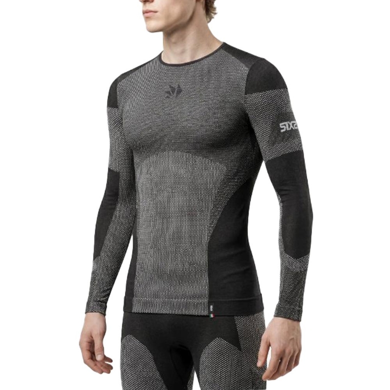 Funkciniai ilgarankoviai marškinėliai SIXS BT TS2L V2 juodi anglies pluošto