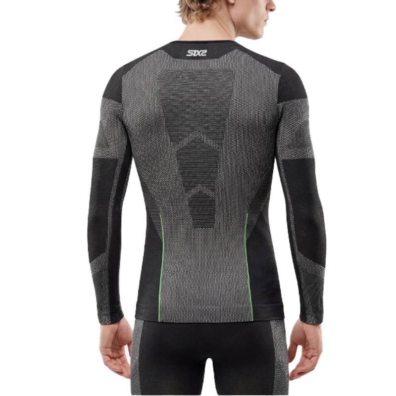 Funkciniai ilgarankoviai marškinėliai SIXS BT TS2L V2 juodi anglies pluošto