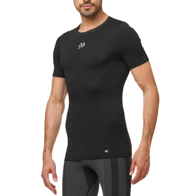 SIXS TS1 V2 trumparankoviai funkciniai marškinėliai, juodi