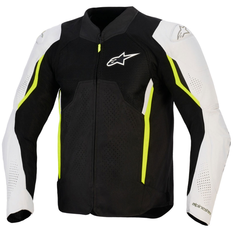 Alpinestars AST V3 Air motociklo striukė, balta-fluorescencinė geltona-juoda
