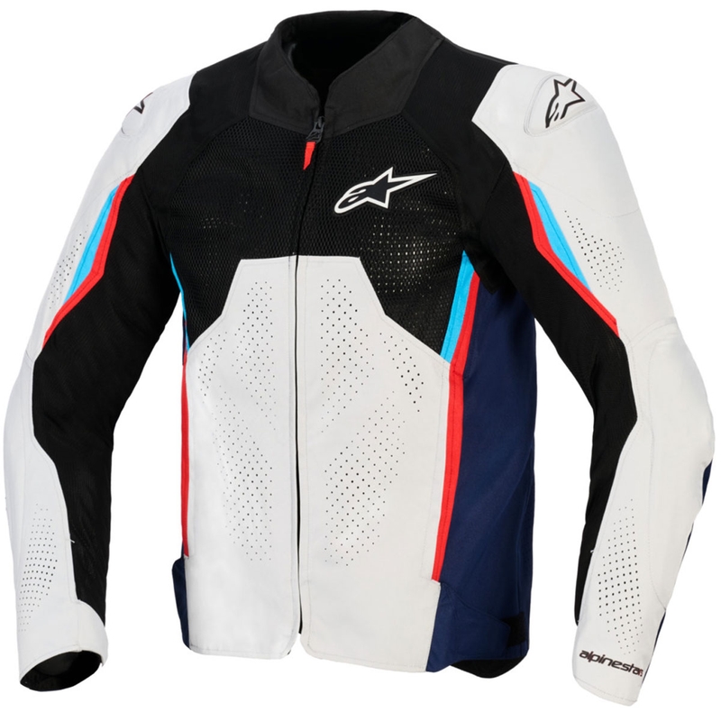 Alpinestars AST V3 Air motociklo striukė balta-mėlyna-raudona-juoda