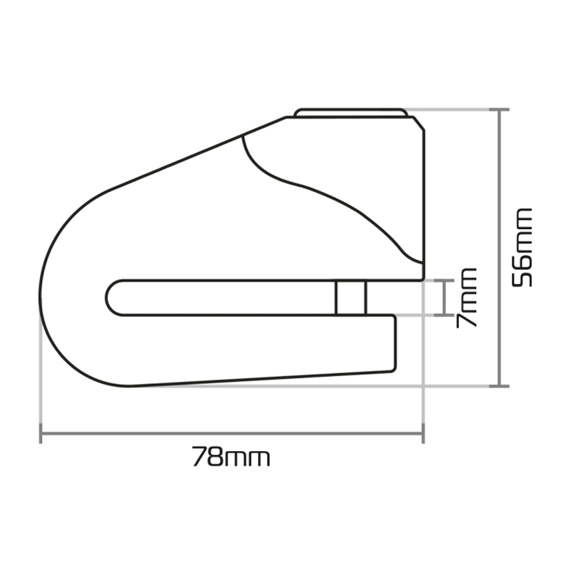 Oxford Quartz Alarm XA10 diskinių stabdžių užraktas geltonai juodas
