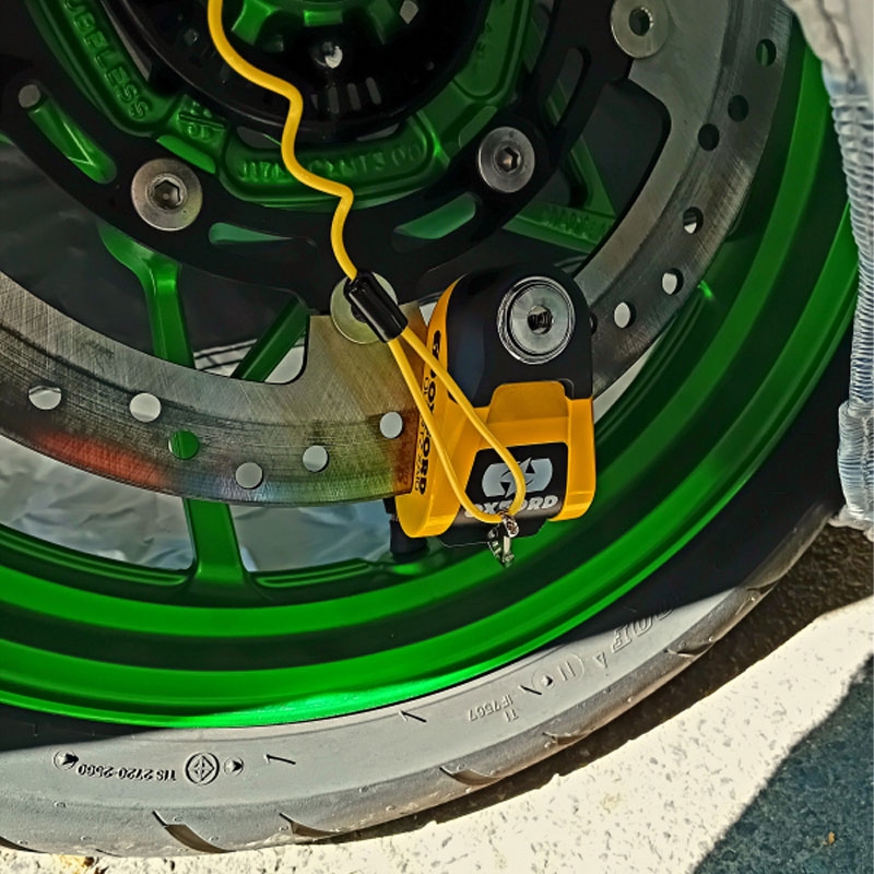 Oxford Quartz Alarm XA10 diskinių stabdžių užraktas geltonai juodas