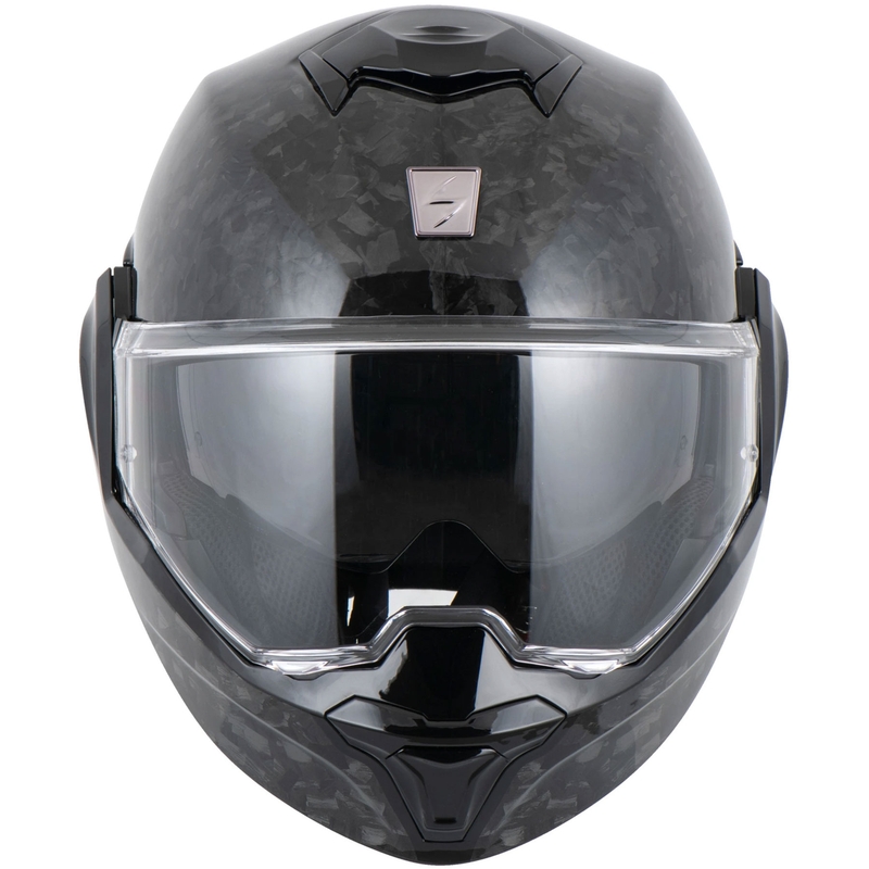 Scorpion EXO-TECH EVO ONYX CARBON Solid atlenkiamas motociklo šalmas, juodas