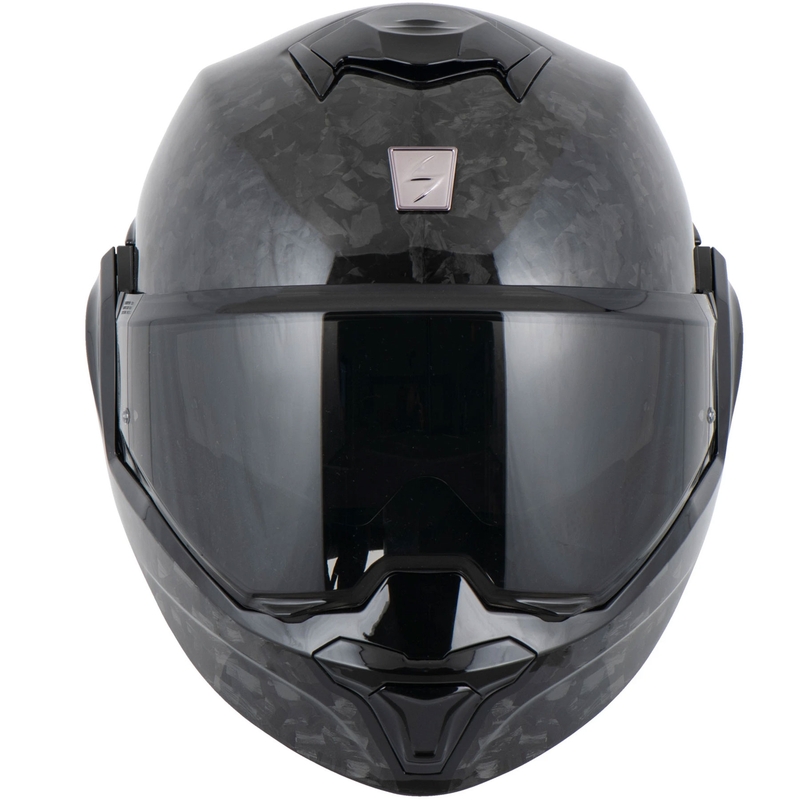 Scorpion EXO-TECH EVO ONYX CARBON Solid atlenkiamas motociklo šalmas, juodas