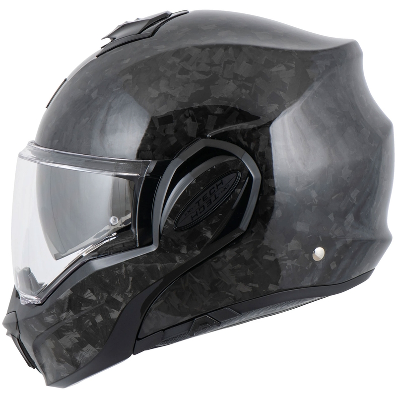 Scorpion EXO-TECH EVO ONYX CARBON Solid atlenkiamas motociklo šalmas, juodas