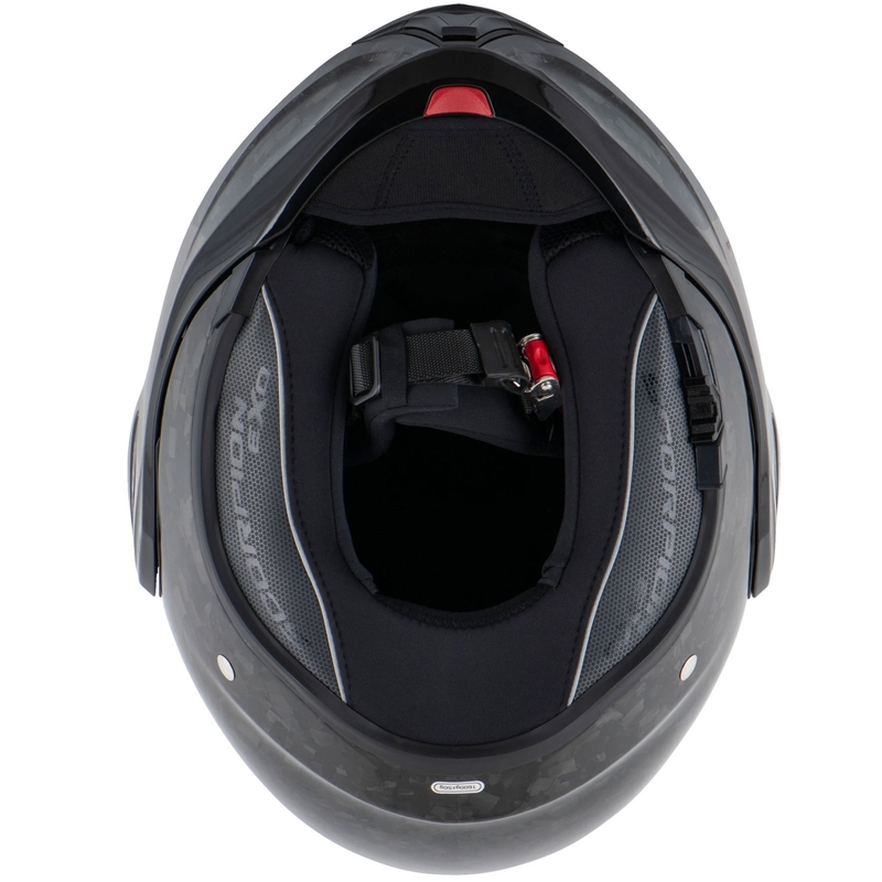 Scorpion EXO-TECH EVO ONYX CARBON Solid atlenkiamas motociklo šalmas, juodas