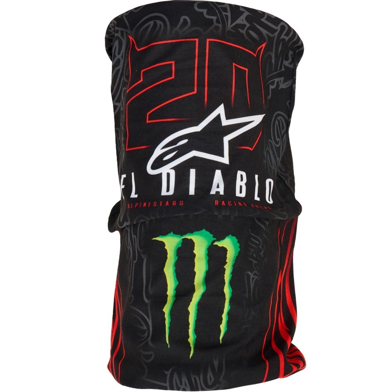 Alpinestars FQ20 Monster Collection kaklo apsauga juoda-fluorescencinė raudona-mėlyna-žalia