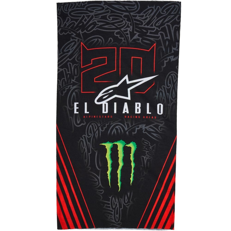 Alpinestars FQ20 Monster Collection kaklo apsauga juoda-fluorescencinė raudona-mėlyna-žalia