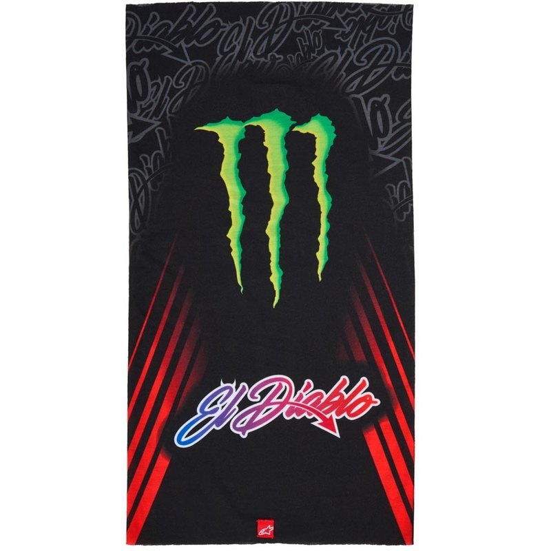 Alpinestars FQ20 Monster Collection kaklo apsauga juoda-fluorescencinė raudona-mėlyna-žalia