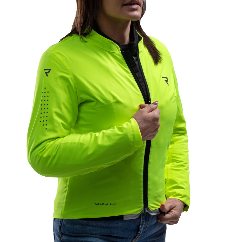 Moteriška motociklo striukė „Rebelhorn Swift“, šviesiai pilka-fluorescencinė geltona